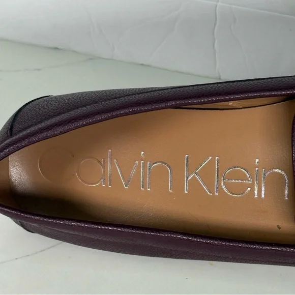 Calvin Klein Lira Loafer Women's Shoes Burgundy Size 9 Good Used Condition - Picture 7 of 11